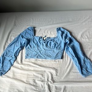 Pacsun LA hearts long sleeve tie front bustier top